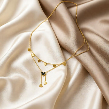 Elegant Green Stone Gold Chain Necklace for Women | Minimal Square Emerald Style Necklace